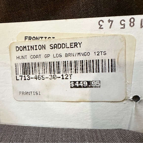 NEW - NWT Beautiful Brown Grand Prix Virgin Wool Hunt / Show / Competition Coat - Picture 9 of 13